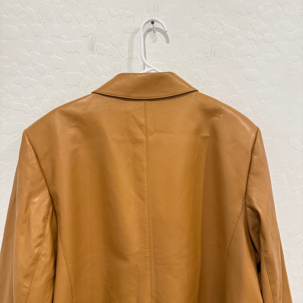 Calvin Klein Double-Breasted Faux Leather Blazer Womens 24W Business Casual - Picture 9 of 11